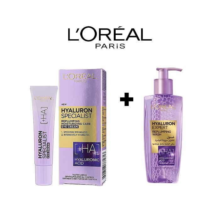 Pack Hyaluron Expert - Gel Nettoyant 200mL  &  Crème contour des yeux à l'acide hyaluronique 15 ml