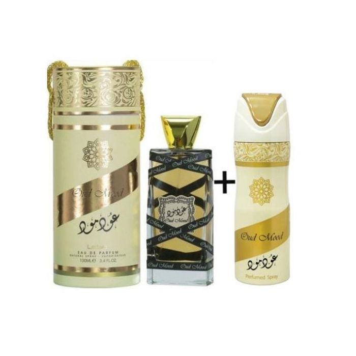 Lattafa Parfum oud mood coffret cadeau oud orginal 100 ml + 200 ml corps spary
