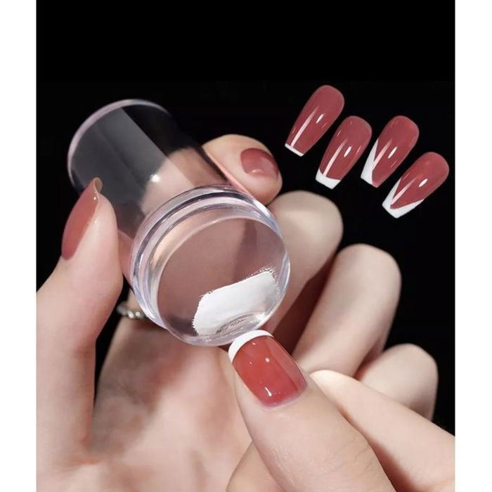 outil d estampage tampon ongle vernis french manicure + grattoir ongle