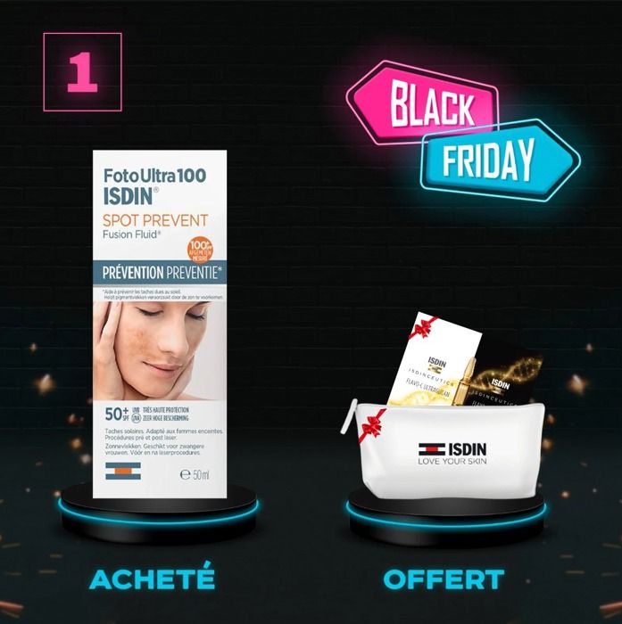 ISDIN Foto Ultra 100  SPF50+ (50ml) + Trousse + ISDIN Isdinceutics Flavo-C Melatonin & Ultraglican 2 ampoules OFFERT