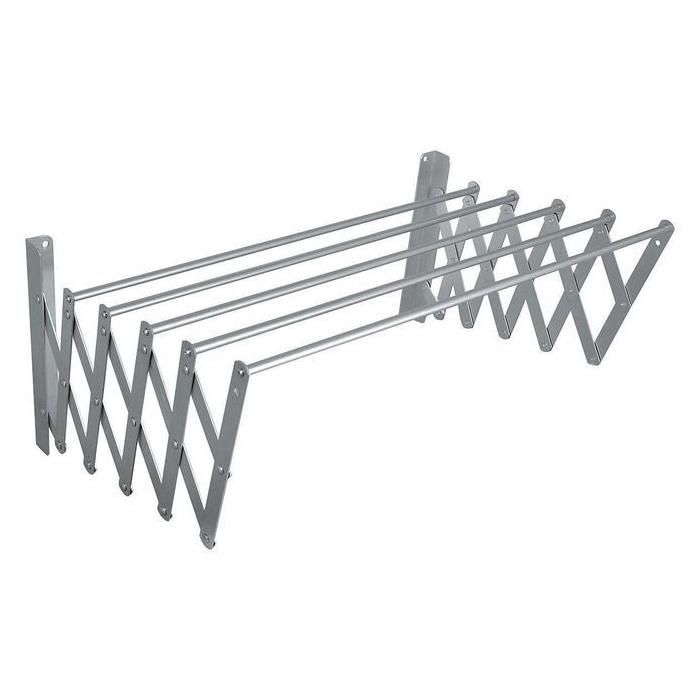 Séche Linge Extensible Inoxydable avec 5 barres Aluminium de 80cm