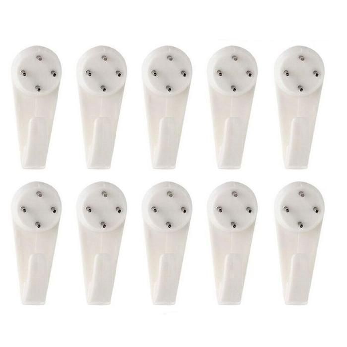 Crochets pour tableaux - Plastique - 10 pièces - 3cm - Léger - Transparent - Durable
