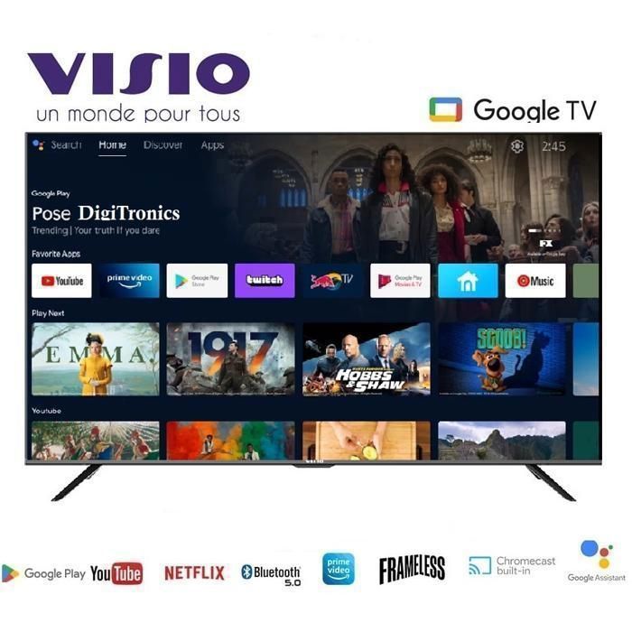 TV Visio Smart TV 43" Android officielle FHD - Bluetooth 5.0 Récepteur Intégré HDR - DOLBY