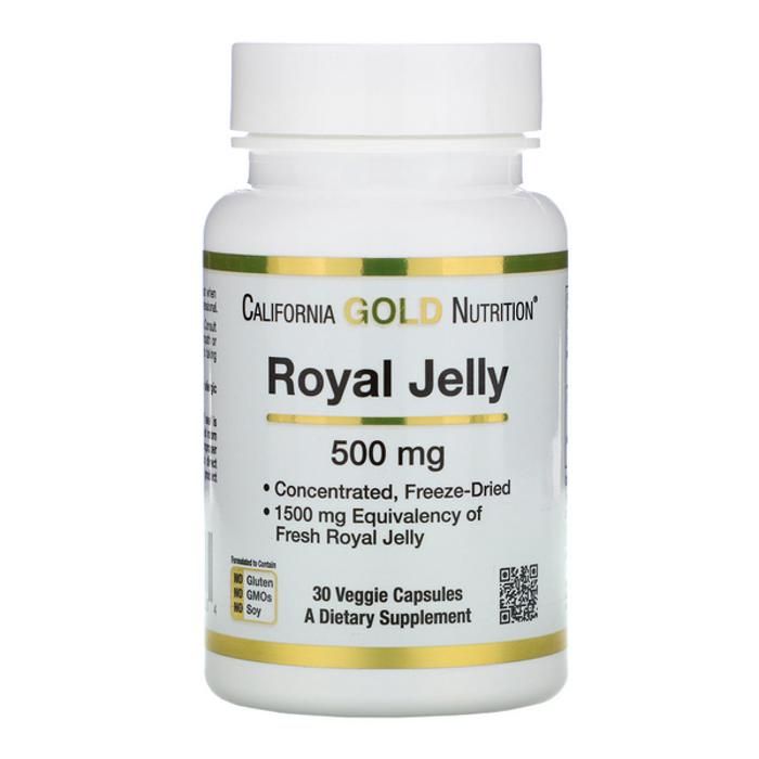 California Gold Nutrition, Royal gelly, concentrée et lyophilisée, 500 mg, 30 capsules végétariennes