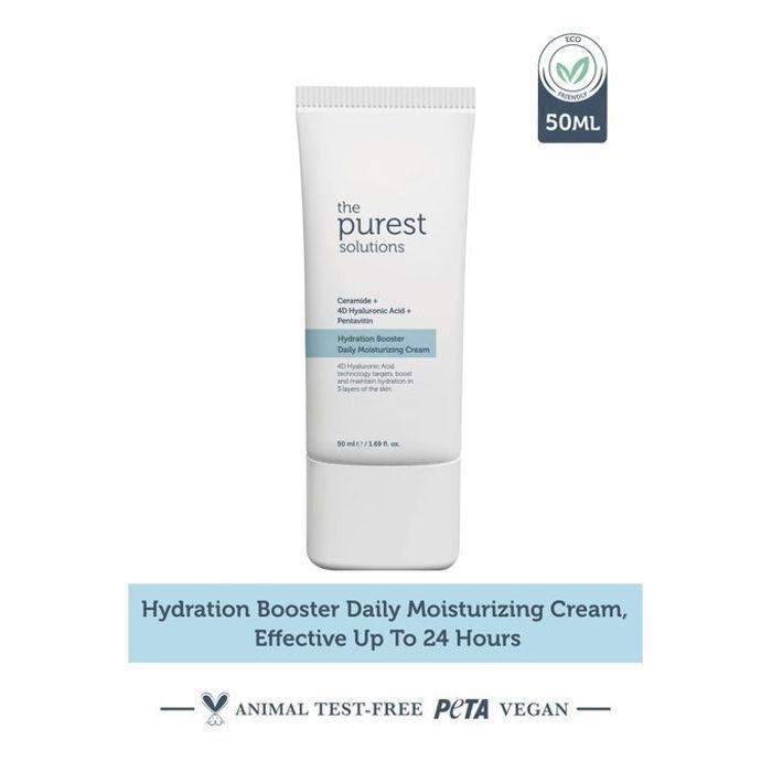 The Purest Solutions Crème Soin Booster d'Hydratation Quotidienne, Céramides + Acide Hyaluronique 4D + Pentavitine 50ml