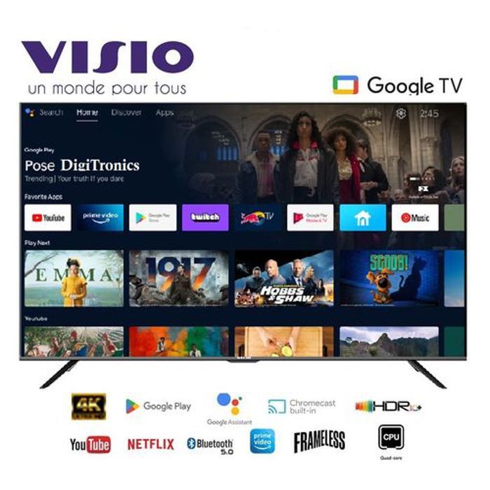 TV Visio 55" Smart Google TV™ UHD 4K - Google Assistant™ Bluetooth™ HDR 10™ HLG™ Dolby Vision™