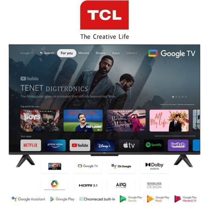 TCL Smart TV 50" Google TV™ 4K UHD Google Assistant™ Bluetooth™ HDR10™ Dolby™50P635