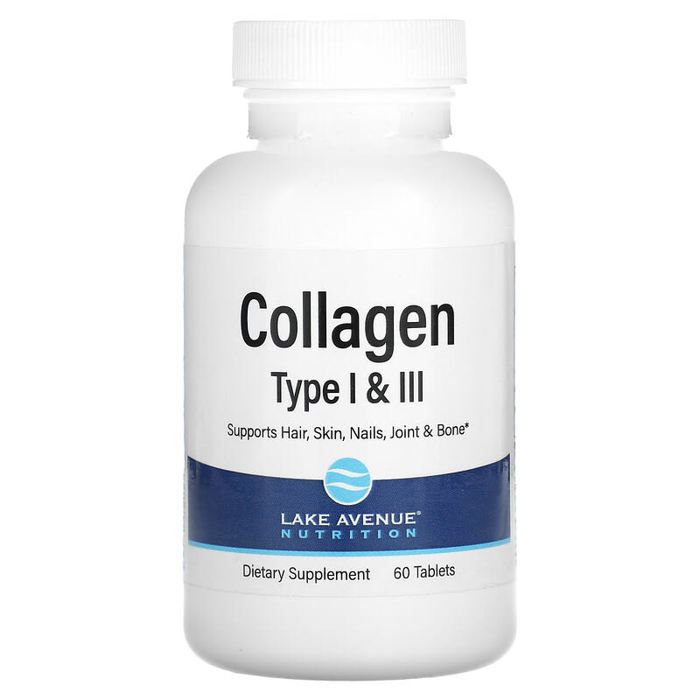 Collagène hydrolysé de types I et III, 3000 mg, 60 comprimés
