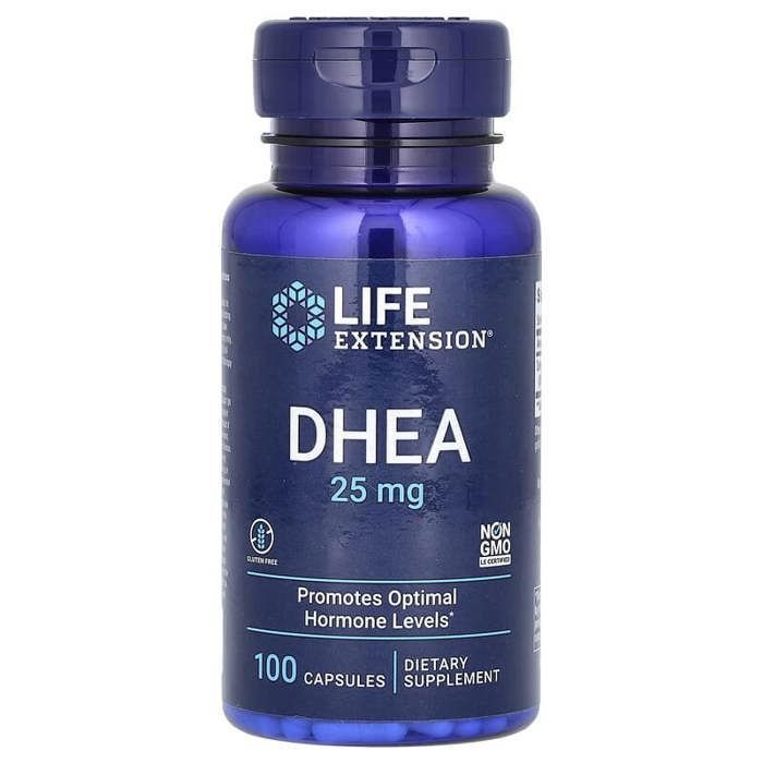DHEA, 25 mg, 100 capsules