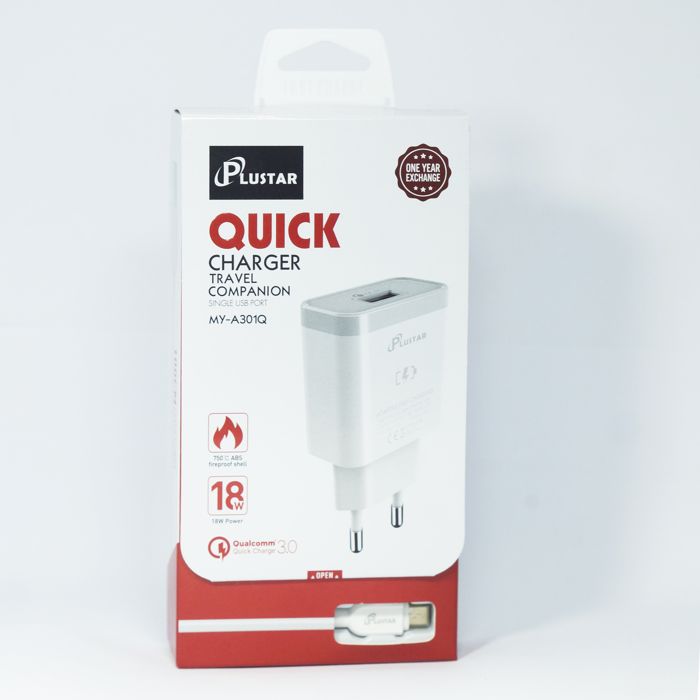 Plustar Quick Charger QC 3.0 3-port USB Fast V8-18W