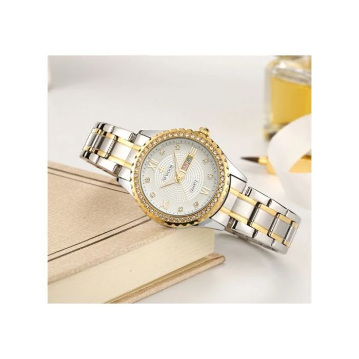 WWOOR Montre -  bracelet en or, marque de luxe, diamant, horloge à Quartz 2023