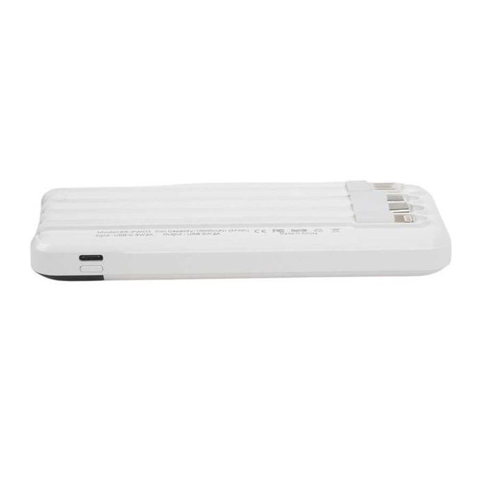Power Bank 10000mAh avec 4 Câbles Intégrés, Batterie Externe avec 5 Sorties Fine et Légère