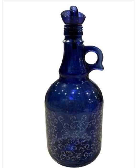Bouteille d huile d olive décoré en  blue 1.5 lt