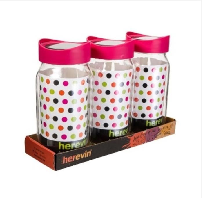 Bocal en verre transparent avec couvercle 1 lt