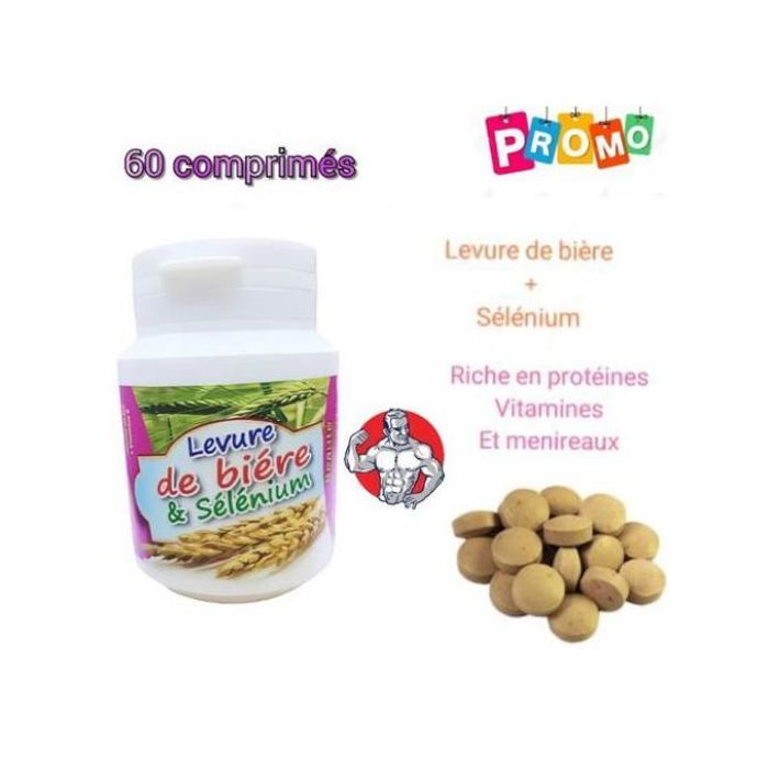 Levure DE BIÈRE + SÉLÉNIUM + ZINC + MAGNÉSIUM + PHOSPHORE - 60 COMPRIMES