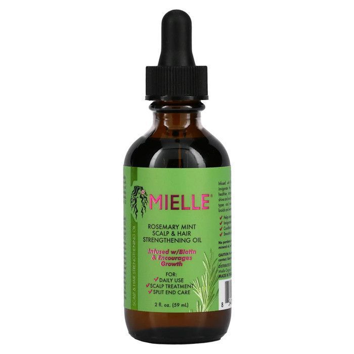 Huile Fortifiante Pour Cuir chevelu & Cheveux, Romarin à la Menthe - Made in Usa - 59ml