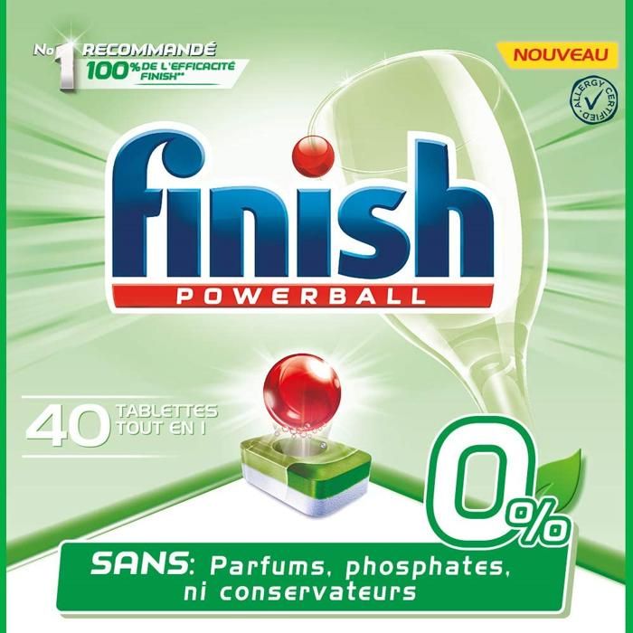finish Lave-Vaisselle Powerball All In One 0% Ecolabel-40pasti