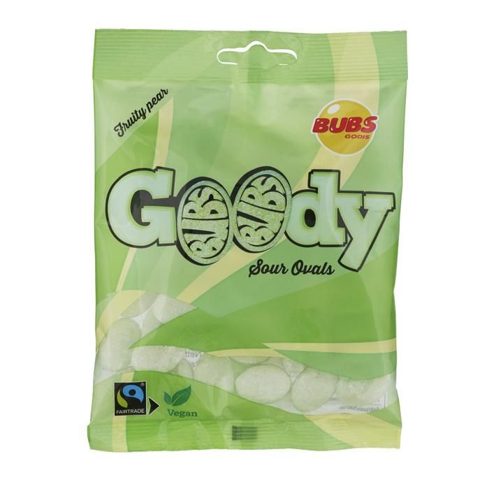 Ovales acidulés à la poire fruitée -Bubs Goody-90Gr