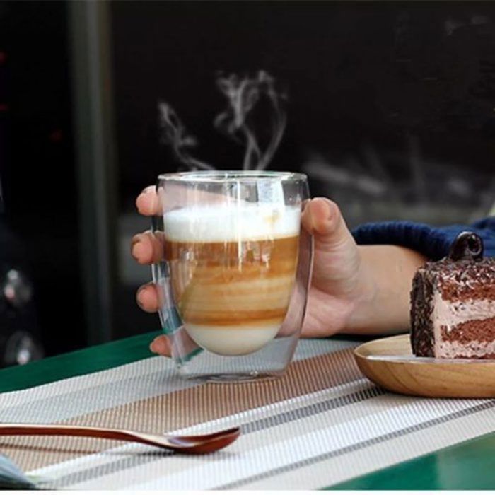 Verre à cappuccino - Élégance - 300 ml - Double paroi - Verre borosilicate - Isolant