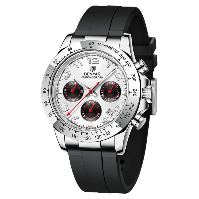 Benyar Montre Homme En Silicone 100% Originale à Quartz Avec 2 Ans De Garantie