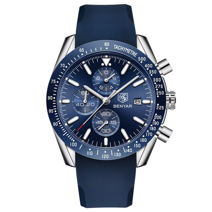 BENYAR BY5140 Montre à quartz chronographe pour homme, étanche 30 m
