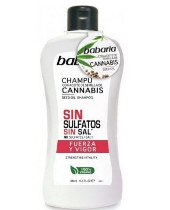 Babaria Shampoing, Sans Sulfate Force et Vigueur, Cannabis - 400ml