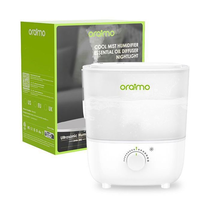 oraimo SmartHumidifier Top Fill Diffuseur d'huiles essentielles silencieux 26 dB avec veilleuse sans BPA Capacité 2,5 L Humidificat
