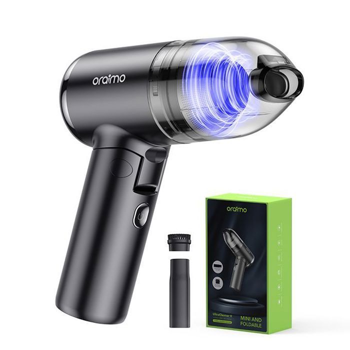 oraimo UltraCleaner H Mini aspirateur à main sans fil pliable pour ordinateur de bureau, clavier, tiroir, voiture, maison et bureau