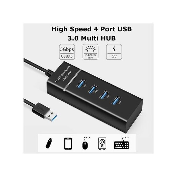 Hub USB Adaptateur Conception à 4 Ports USB 3.0 à Haute Vitesse