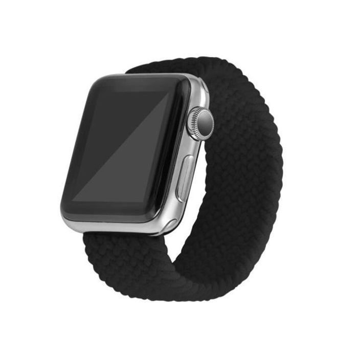 bracelet Apple Watch, Bracelet milanais en Tissu pour Apple Watch 42/44/45 MM - Noir