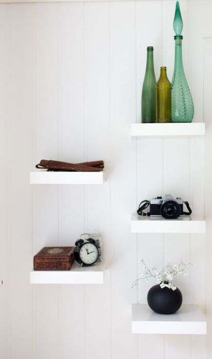 ETAGERE MURALE DE DECORATION BLANCH 23X23X3.5 CM