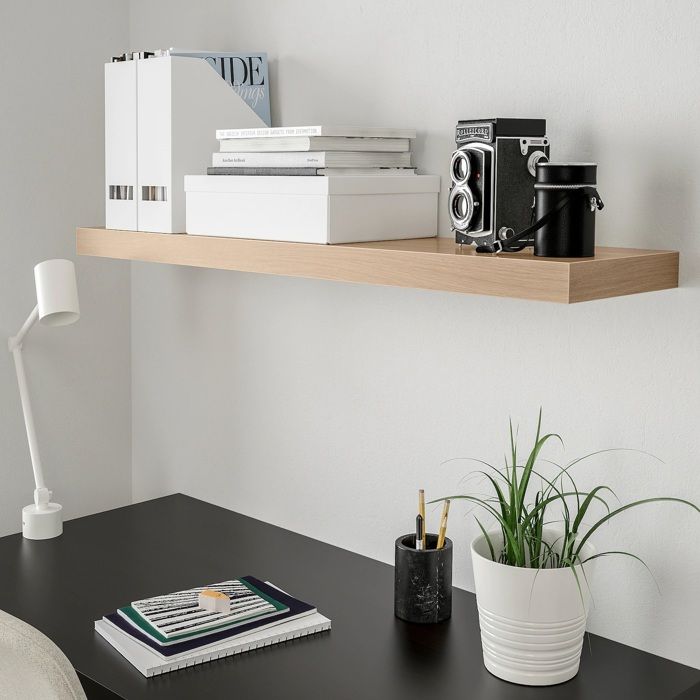 ETAGERE MURALE DE DECORATION FINITION BOIS 40X23X3.5 CM