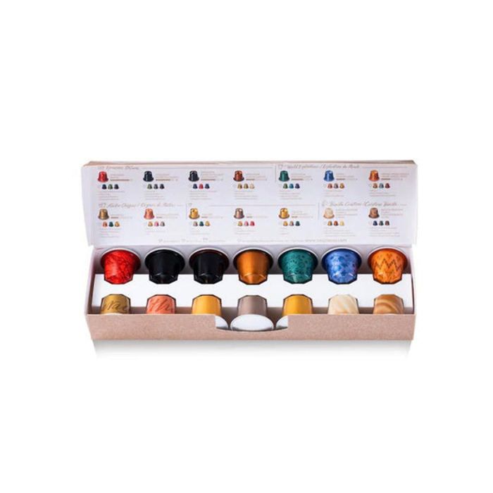 Pack de 14 capsules Nespresso variées de plusieurs intensités