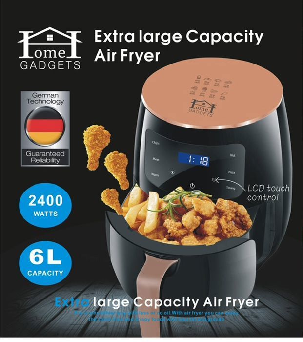 Home Gadgets - Friteuse électrique - Air Fryer 2400W 6L - 2 ans de Garantie