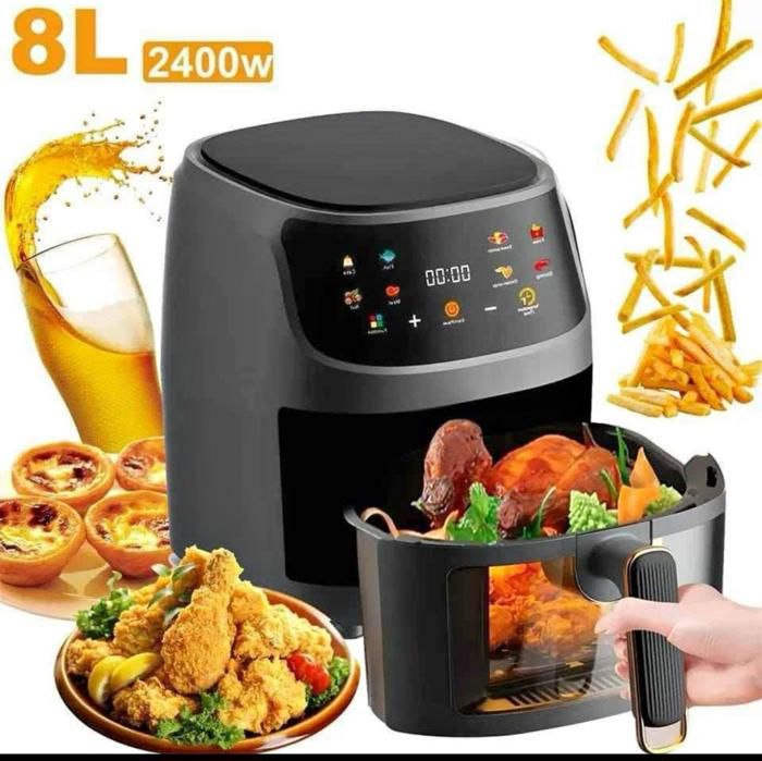 Home Gadgets - Friteuse électrique - Air Fryer 2400W 8L - 2 ans de Garantie