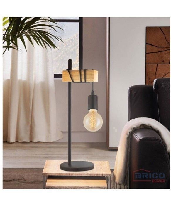 BRICOSMART - LAMPE DE TABLE DELTA NOIRE 50 CM - E27