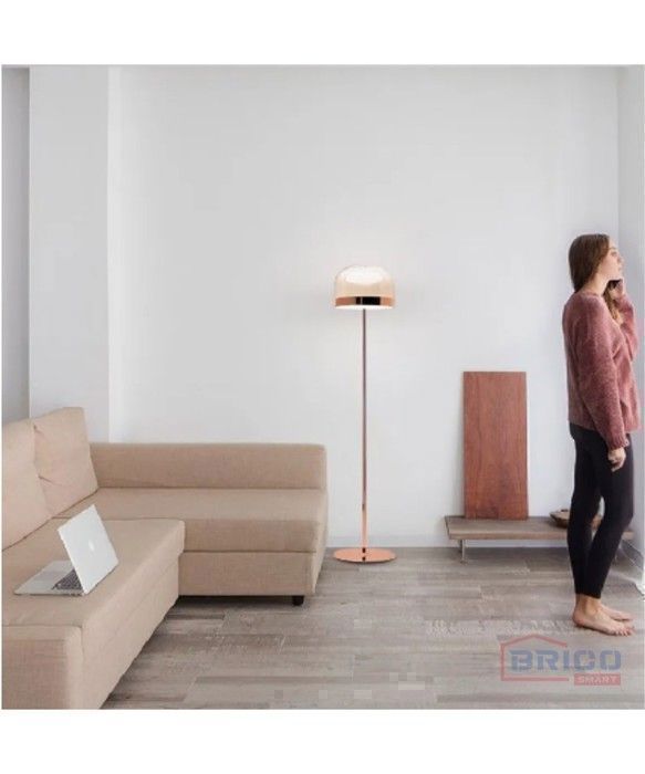 Lampadaire - BRICOSMART - YALISA - LED 12W - 3000K - Rose et Or - 135 cm