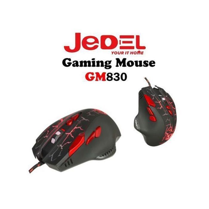 Jedel Souris gamer GM830 8D USB 3200 dpi 7 Boutons LED RGB