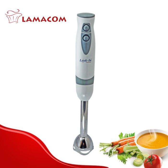 Batteur & Mixeur Plongeant 2 Vitesses avec Pied en INOX + Bol Gradué 600 ml
