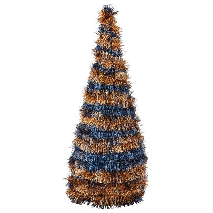 SAPIN CENTRE ED TABLE AVEC GUIRLANDE 20CM CUIVRE