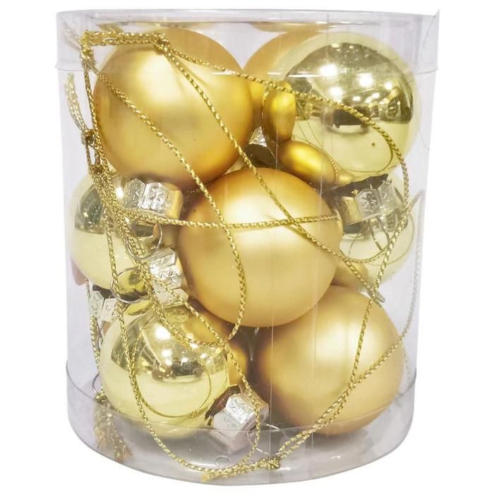 SET DE 12 BOULES DE VERRE 3,5 CM MAT BRI