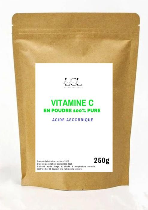 250g - Vitamine C 100% pure en poudre blanche (Acide Ascorbique) - LOCALI