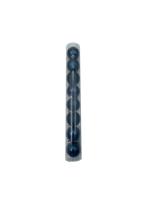 SET DE 8  BOULES EN PLASTIQUE  BRONZE BLEUE 5CM