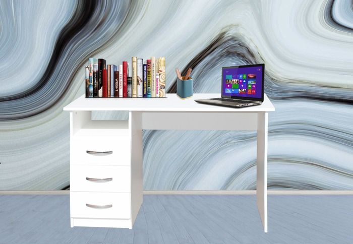 ARCHIMEDE BUREAU 3 TIROIRS 120X49X75 CM CL BLANC