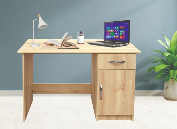 GALILEE  BUREAU 1 TIROIR + 1 PORTE  110X49X75 CM CL CHENE