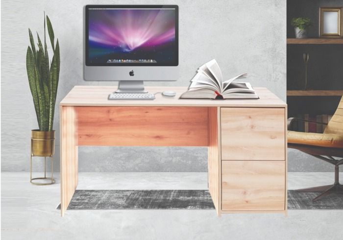 VINCI  BUREAU 2 TIROIRS  140X60X75 CM CL CHENE