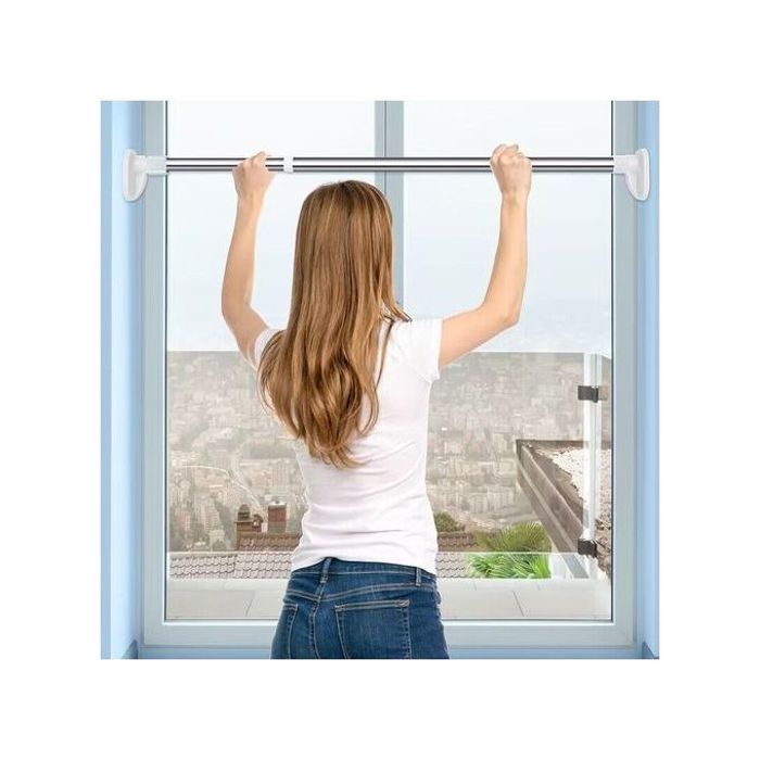 Tringle à rideau extensible en inox,installation sans perçage pour salle de bain,160-300 cm