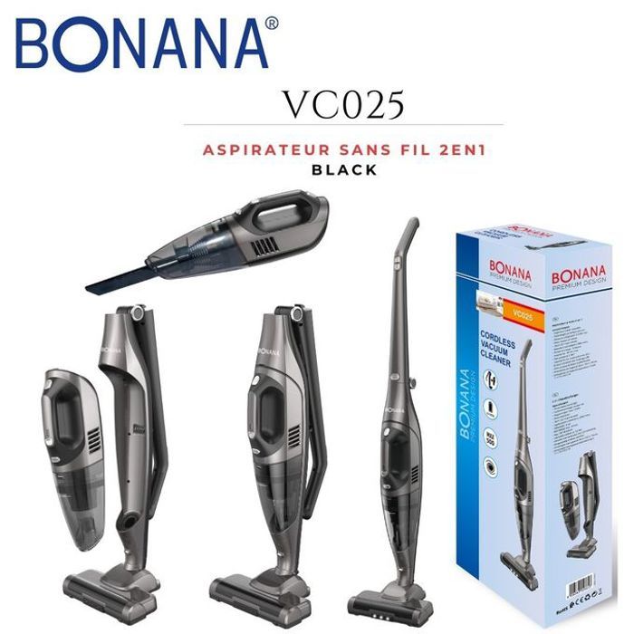 Aspirateur sans fil rechargeable pliable 2 en 1, technologie sans sac cyclonique
