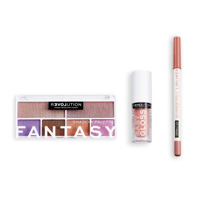 RELOVE Lipliner Sugar + Baby Gloss Sugar + Colour Play Fantasy Shadow Palette