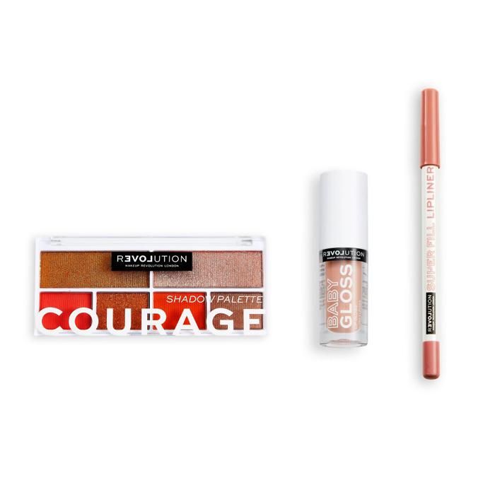 RELOVE Lipliner Cream + Baby Gloss Cream + Play Courage Shadow Palette